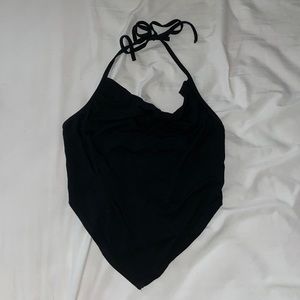 Black Cowl Neck Halter Tank